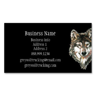Grijze Wolf Wildlife Natuur Animal Custom Business Magnetisch Visitekaartje