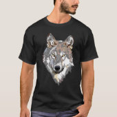 Grijze Wolf Witte Wolf Lone Wolf  Wolf Head W T-shirt (Voorkant)