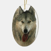 Grijze wolfkeramische bomen keramisch ornament (Links)