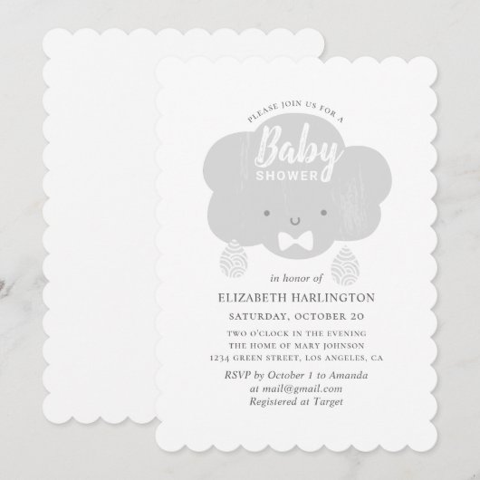 Grijze wolk van de stomme jongen. Grappig grijs ba Kaart (Voorkant / Achterkant)