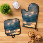 Grijze wolken ovenwant & pannenlap set (Top down)