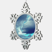 Grijze wolken tin sneeuwvlok ornament (Rechts)