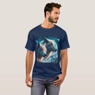 Grijze Wolven Blauwe Heren  T-shirt