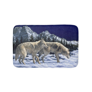 Grijze wolven in het wintergebergte Snowy Badmat