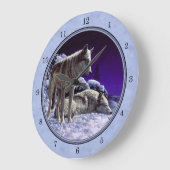 Grijze wolven in Winter Sky Blue Grote Klok (Hoek)