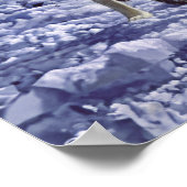 Grijze wolven in wintersneeuw bij nacht poster (Hoek)