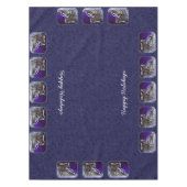 Grijze wolven in wintersneeuw bij nacht tafelkleed (Voorkant)