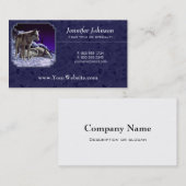 Grijze wolven in wintersneeuw bij nacht visitekaartje (Voorkant / Achterkant)