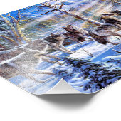 Grijze wolven schilderen foto afdruk (Hoek)