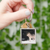 Grijze wolven sleutelhanger (Hand)