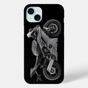 Grijze Yamaha Yzf-R6 motorfiets iPhone 15 Mini Hoesje