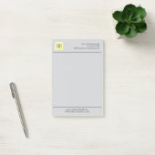 Grijze Zakelijk Logo Branding Minimaal Briefpapier Post-it® Notes (Kantoor)