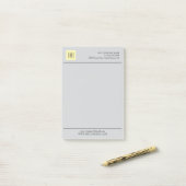 Grijze Zakelijk Logo Branding Minimaal Briefpapier Post-it® Notes (Op bureau)