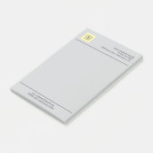 Grijze Zakelijk Logo Branding Minimaal Briefpapier Post-it® Notes (Schuin)