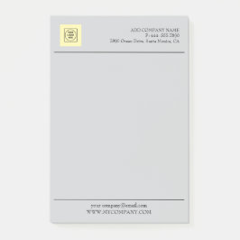 Grijze Zakelijk Logo Branding Minimaal Briefpapier Post-it® Notes