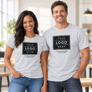 Grijze Zakelijke Logo Bedrijfsnaam Personeel T-shirt