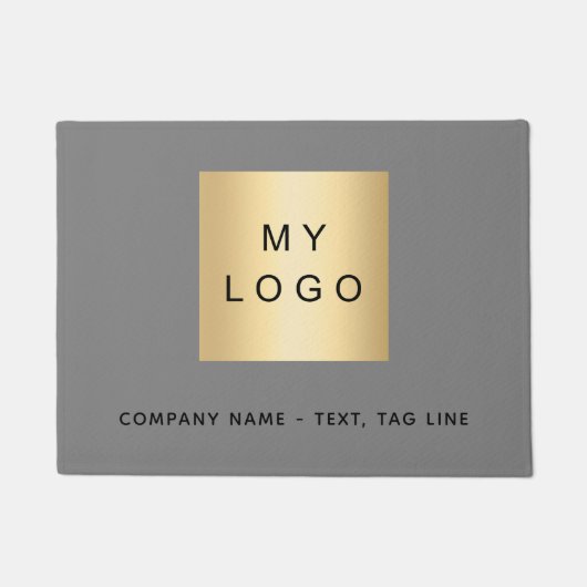 Grijze zakelijke logo deurmat (Voorkant)