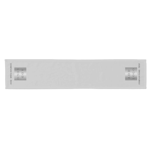 Grijze zakelijke logo-tekst korte tafelloper (Horizontaal)