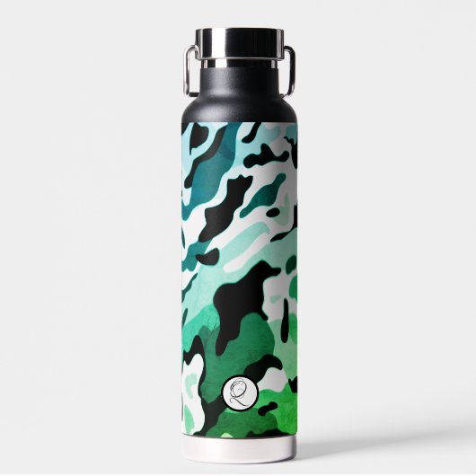 Grijze zand Greenleaf Camo Thor Copper Ingebroken Waterfles (Voorkant)