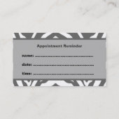 Grijze Zebra Benoeming Herinneringsherinnering Vis Afsprakenkaartje (Achterkant)