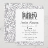 Grijze Zebra Print Bachelorette Kaart (Voorkant / Achterkant)