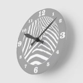 Grijze zebrastripes Kies uw eigen kleuren- Ronde Klok (Hoek)