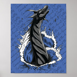 Grijze Zee Monster Slang Oceaan Golven Poster