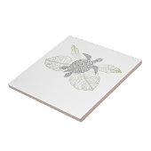 Grijze Zee Turtle Tropische kust Tegeltje (Zijkant)