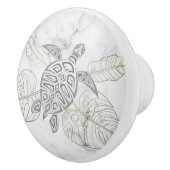 Grijze Zee Turtle Tropische marmer Coastal Keramische Knop (Rechts)