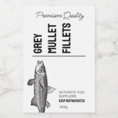 Grijze Zeebarbeel Filet Productlabel Voedselcontainer Etiket (Enkel label)