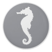 Grijze zeepaardkust Nautisch strand Keramische Knop (Voorkant)