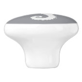 Grijze zeepaardkust Nautisch strand Keramische Knop (Zijkant)