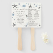 Grijze Zeester  Blauwe Schelp ceremonieprogramma  Handwaaier (Voorkant en achterkant)