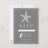 Grijze Zeester Huwelijk RSVP Kaart (Voorkant)