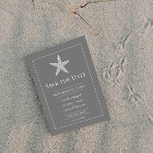 Grijze Zeester Monogram Foto Save The Date