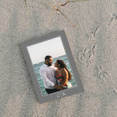 Grijze Zeester Monogram Foto Save The Date