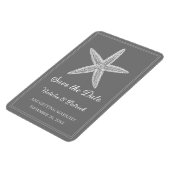 Grijze Zeester Save the Date Magneet (Linkerzijde)