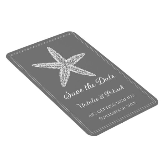 Grijze Zeester Save the Date Magneet (Rechterzijde)