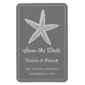 Grijze Zeester Save the Date Magneet (Verticaal)