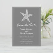 Grijze Zeester Save the Date Uitnodiging (Staand voorkant)