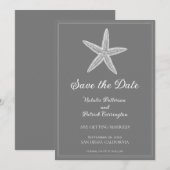 Grijze Zeester Save the Date Uitnodiging (Voorkant / Achterkant)