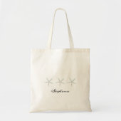 Grijze zeesterren met monogrammen Cute Nautical St Tote Bag (Voorkant)