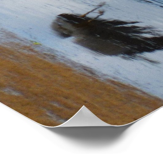 Grijze zeevogel midden poster (Hoek)