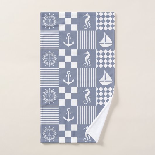Grijze zeilboot bad handdoek (Handdoek)