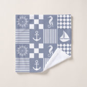 Grijze zeilboot bad handdoek (Wasdoekje)