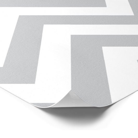 Grijze Zig Zags Poster (Hoek)