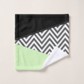 Grijze zigzag, Grijze Chevron, Zigzag Pattern, Min Bad Handdoek (Wasdoekje)