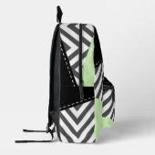 Grijze zigzag, Grijze Chevron, Zigzag Pattern, Min Bedrukte Rugzak (Links)