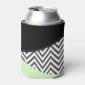 Grijze zigzag, Grijze Chevron, Zigzag Pattern, Min Blikjeskoeler (Blikje Voorkant)