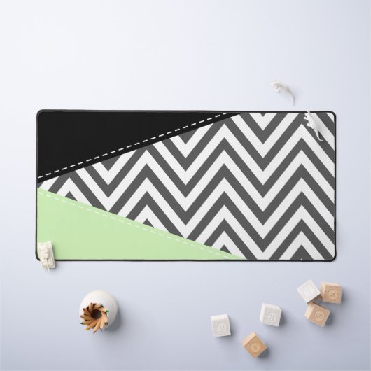 Grijze zigzag, Grijze Chevron, Zigzag Pattern, Min Bureaumat (Kindertafel)
